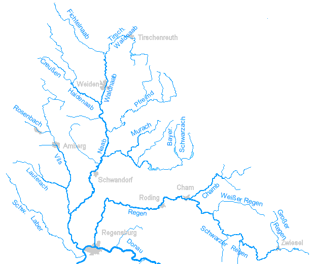 Naab Fluss Karte